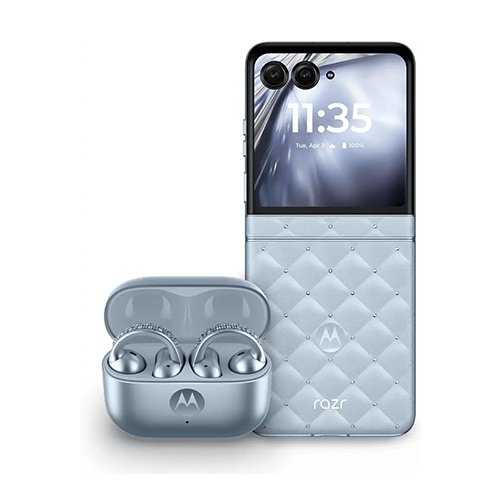 Motorola-Razr-60-Swarovski-Edition3.jpg Motorola Razr 60 5G 8GB/256GB Swarovski Edition + Moto Buds Loop XT2553-1 Pantone Ice Melt -Global Version - Image 1